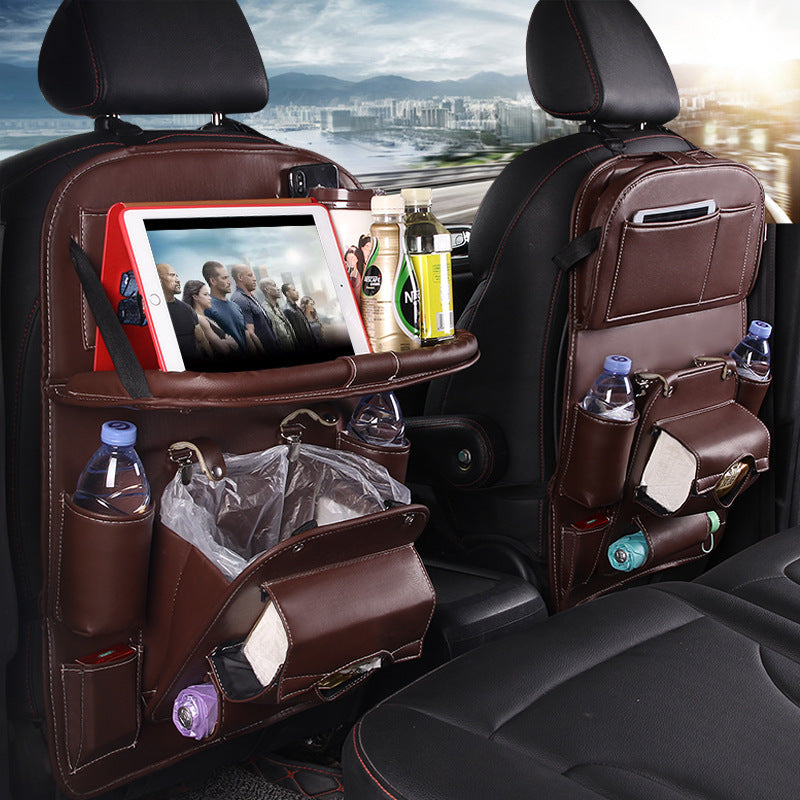 Leather Seat Back Car Storage Bag Multifunctional Hanging Organizer