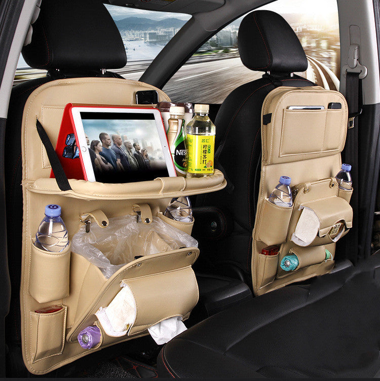 Leather Seat Back Car Storage Bag Multifunctional Hanging Organizer