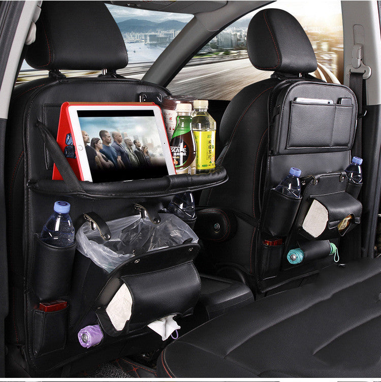 Leather Seat Back Car Storage Bag Multifunctional Hanging Organizer